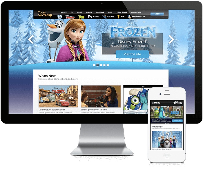 New Disney Homepage